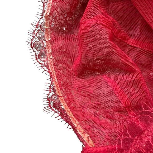 Victoria's Secret Dream Angels Wicked Lace Balconette Bra 36DD Red Unlined Bows - Picture 3 of 8